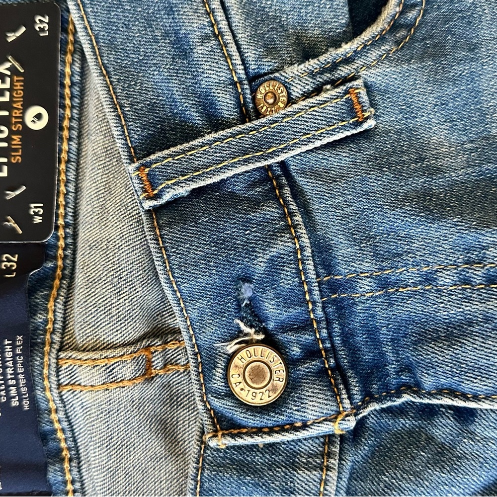 Hollister Blue Slim Straight Jeans